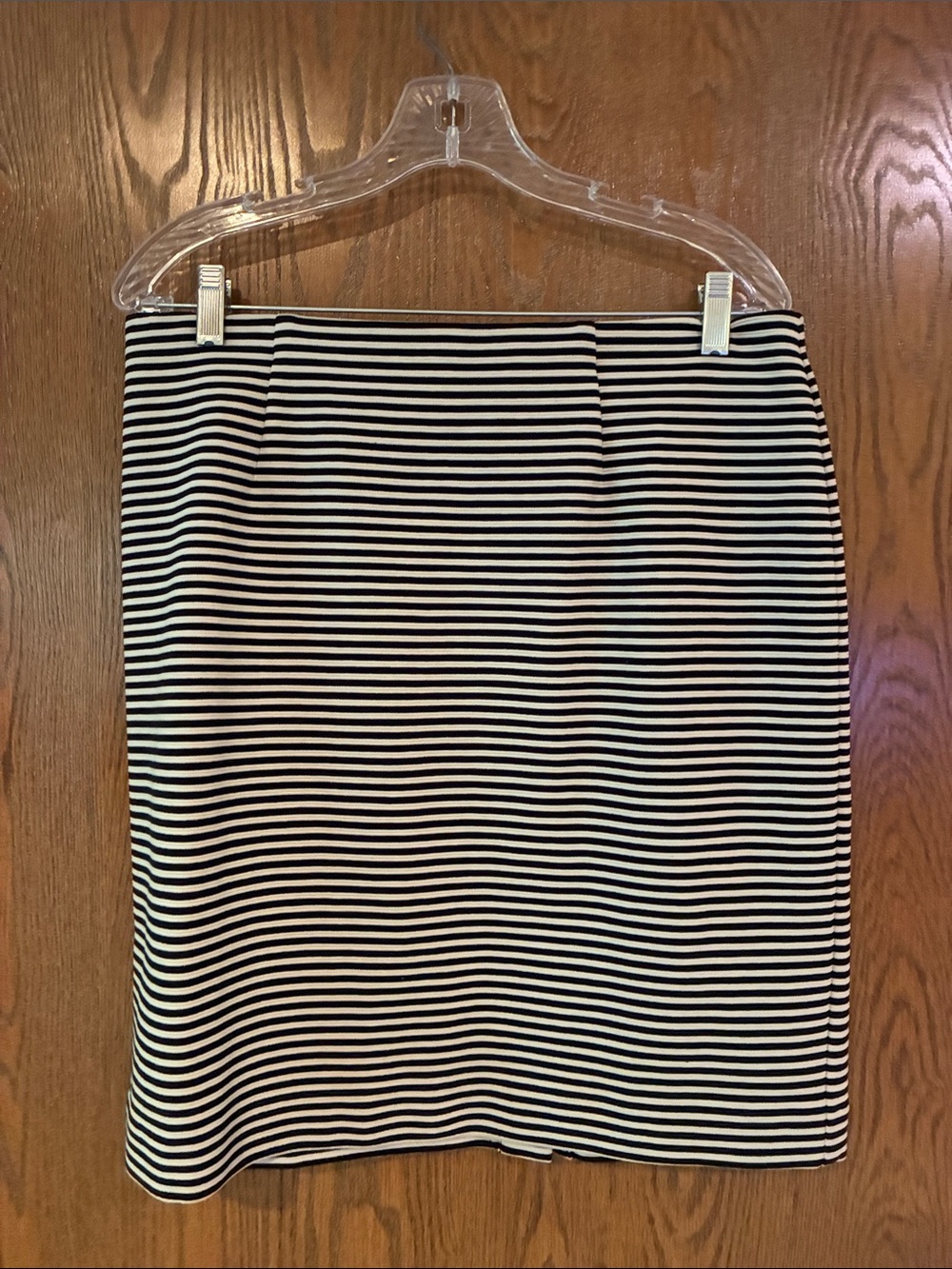 J. Jill Black and White Striped Pencil Skirt